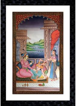Janki Online Modern Art Canvas Rajasthani Miniature Large Glass