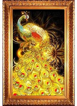 Easy Painter Diy Craft 5d Gold Peacock Diamond Painting Full Drill Round Diamond Mosaic Painting By Number Peacock Animals Pasted Stitch Wall Diy Craft 5d Gold Peacock Diamond Painting Full Drill