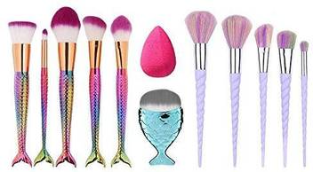 Genrc Fantasy Makeup Brush Set Mermaid And Unicorn Foundation