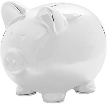 C R Gibson Carters Large Silver Ceramic Piggy Bank 6 5 W X 7 H X 8 5 D Coin Bank Price In India Buy C R Gibson Carters Large Silver Ceramic Piggy Bank 6 5