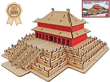 Dlong Laser Cut Diy Assembly Construction Wood Jigsaw Puzzle 3d