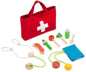 Genrc Kiddie Lark Wooden Toy Doctor Kit For Kids By Pretend Medical Play Set For Boys Girls Learning Educational Role Play Set F Kiddie Lark Wooden Toy Doctor