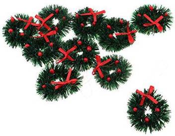 Genrc Fityle 1 12 Dolls House Mini Hanging Xmas Wreath Dollhouse