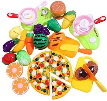 Genrc Ibasetoy 31pcs Cutting Play Food Pretend Play Kitchen Food