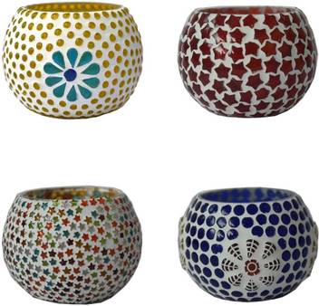 Ihandikart Mosaic Tealight Candle Holder For Festive Wedding