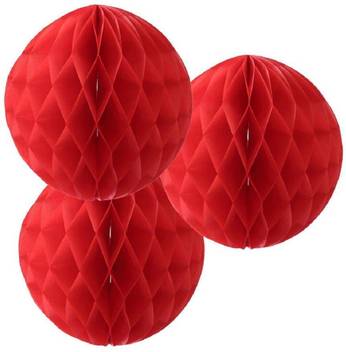 Masti Zone Pack Of 3 Red Color Tissue Paper Honeycomb Balls For
