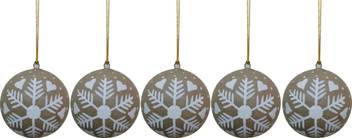 Craftdarbar Paper Mache Leave Printed Decorative Balls 3 Brown