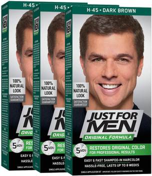 Just For Men Shampoo In Hair Color Dark Brown H 45 1 Application