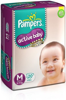 Pampers Active Baby Medium Size Diapers 