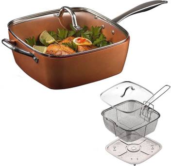 Copper Chef 5 Piece Square Pan Set Fry Pan 24 1 Cm Diameter With Lid Price In India Buy Copper Chef 5 Piece Square Pan Set Fry Pan 24 1 Cm Diameter With Lid Online For added flavor, season the cooking surface. copper chef 5 piece square pan set
