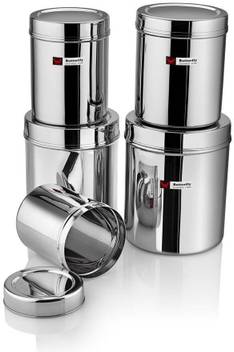 Butterfly Stainless Steel Canister Storage Container Set Of 5