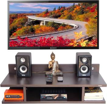 Captiver Wall Mounted Tv Units Wooden Wenge 32 Inch Led Perfect Organizer Showpieces Shelves Rack Entertainment Unit Set Top Box Stand Shelf Engineered Wood Tv Entertainment Unit Price In India