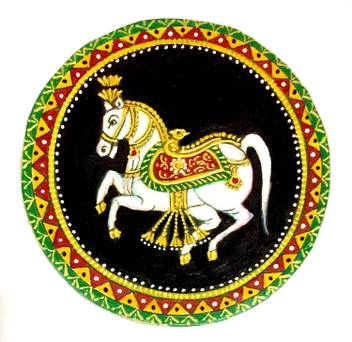 Traditions Ganjifa Cards Ashwa Horse Watercolor 4 Inch X 4
