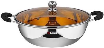 Butterfly Stainless Steel Kadai With Glass Lid Kadhai 26 Cm With Lid Price In India Buy Butterfly Stainless Steel Kadai With Glass Lid Kadhai 26 Cm With Lid Online At Flipkart Com