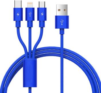 Kiko 3 In 1 Multiple Charging Cable Type C Iphone 8 Pin Micro Usb Cable 1 5 M Usb Type C Cable Kiko Flipkart Com
