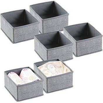 Mdesign Mdesign Fabric Baby Nursery Closet Organizer For Clothing Bibs Towels Pack Of 6 Gray Mdesign Fabric Baby Nursery Closet Organizer For Clothing Bibs Towels Pack Of 6 Gray