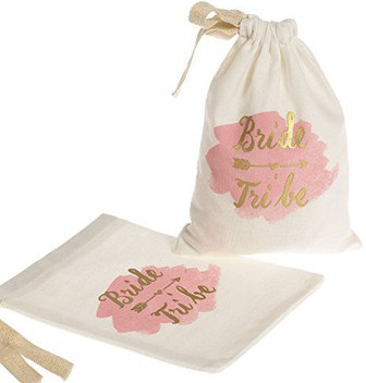bride tribe drawstring bag