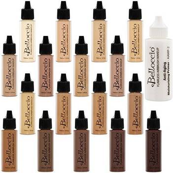 Belloccio Master Set Of All 17 Foundation Shades Of 39 S Professional Cosmetic Airbrush Makeup 1 2 Oz Bottles Plus A 2 Oz Moisturizing Primer Foundation Price In India Buy Belloccio Master Set