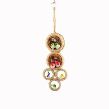 Ritwika S 1 Jute Decorative 7 Birds Decor Wall Hanging Showpiece