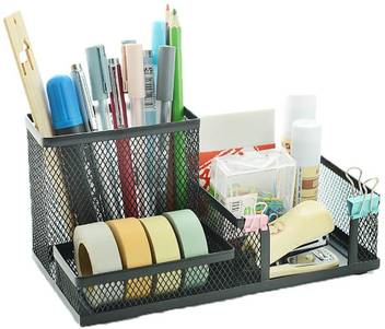 Flipkart Com Merayo 3 Compartments Metal Mesh Pen Stand Desk