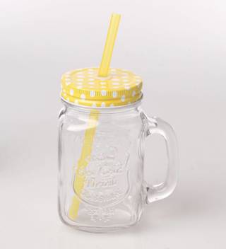 M Megalite Glass Storage Bottle Jars Mason Jar Glass Cup Beverage Mug With Lid Straw Juice Bottle With Handle 400 Ml Glass Fridge Container Price In India Buy M Megalite