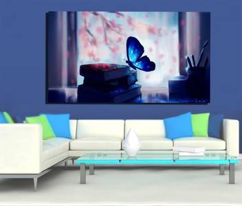 Indus Homes Unframed Beautiful Canvas Wall Painting Butterfly In