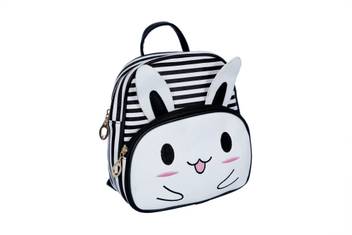 Spitzer Black White Striped Waterproof School Bag
