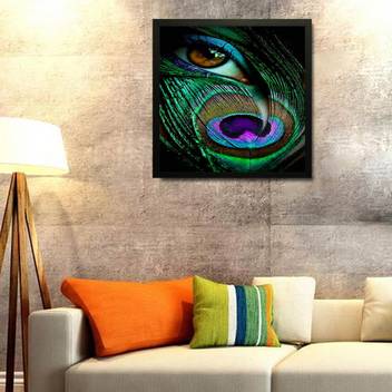 Style Crome Peacock Wings Wooden Framed Photo Frame For Home Decor