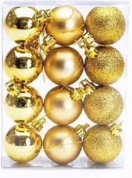 Vr Creatives 12 Golden Christmas Ball Ornaments Tree Decorations