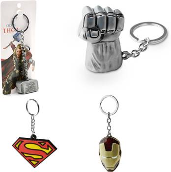 Gold Era Avengers Infinity War Keychain Hulk Silver Key Chain Thor Hammer Key Chain Iron Man Key Chain Superman Logo Key Chain Key Chain Price In India Buy Gold Era