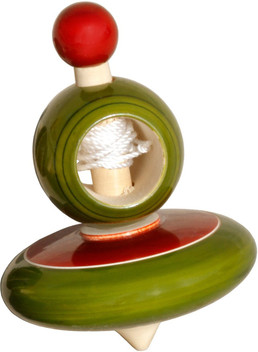 wooden top with pull string
