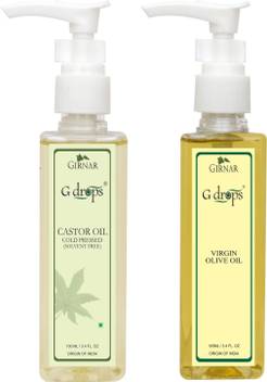 G Drops Castor Virgin Olive Oil Combo 100ml 100ml Hair Oil Price In India Buy G Drops Castor Virgin Olive Oil Combo 100ml 100ml Hair Oil Online In India Reviews Ratings Features