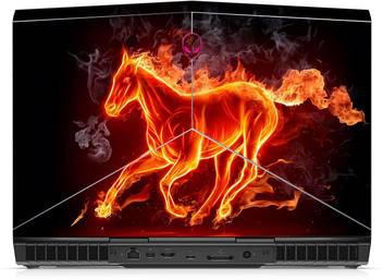 Gadgets Wrap Printed Hintergrundbilder Mit Feuerpferd Auf Schwarzen Hintergrund Skin For Alienware 15 R4 Laptop Top Only Vinyl Laptop Decal 15 6 Price In India Buy Gadgets Wrap Printed Hintergrundbilder Mit Feuerpferd