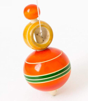 wooden tops with string