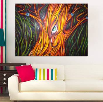 Style Crome Multi Color Modern Art Wall Painting With Frame For