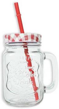 Casadomani Glass Straw Jar Mason Jar Mug With Lid And Straw Summer Ice Cream Fruit Cold Drinking Water Jars Cold Coffee Mug Juice Cup 400 Ml Glass Fridge Container Price In