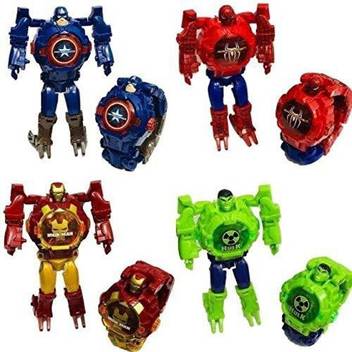 As Collection Transformer Robot Toy Convert To Digital Wrist Watch For Kids Avengers Robot Deformation Caiptan America Transformer Robot Toy Convert To Digital Wrist Watch For Kids Avengers Robot Deformation Caiptan America