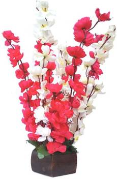 Kaykon Superb Artificial Flower Red White Orchids Artificial Flower With Pot Price In India Buy Kaykon Superb Artificial Flower Red White Orchids Artificial Flower With Pot Online At Flipkart Com