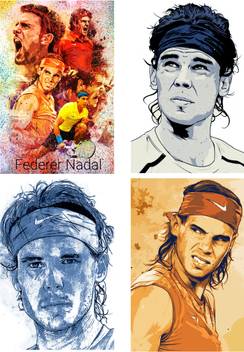 Rafael Nadal Pack Of 4 Wall Poster Collection For Office Decor Room 12 X 18 Inch Paper Print Decorative Posters In India Buy Art Film Design Movie Music Nature