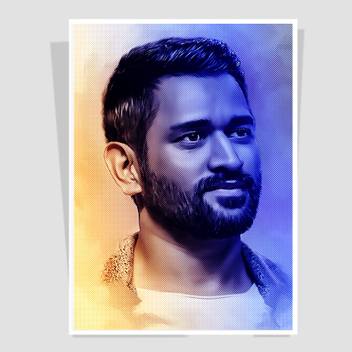 Ms Dhoni Digital Art For Office Decor Room Wall Poster