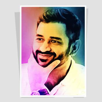Ms Dhoni Oil Painting For Office Decor Room Wall Poster