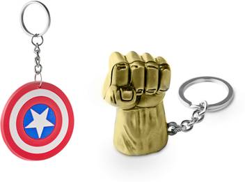 Three Shades Hulk Keychain Captain America Pvc Shield Keychain Avengers Keychain Combo Pack Of 2 Key Chain Price In India Buy Three Shades Hulk Keychain Captain America Pvc Shield