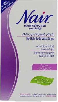 Nair Hair Remover No Rub Body Wax Strips Aromatic 20 Wax Strips