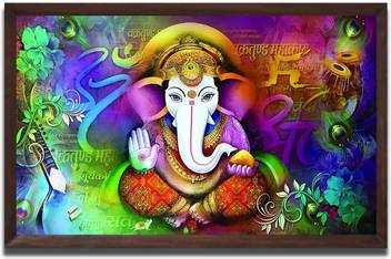 Aart Store Ganesh Framed Wall Art Paintings For Home Decor Bedroom