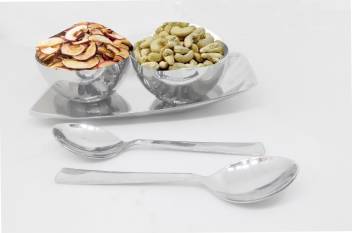 Lifemusic Snack Server Two Bowl Spoon Tray Serving Set That Can Be Arranged In The Provided