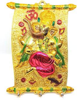Red Dragon Handcrafted Calendar Ganesh With Metal Key Holder For