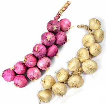 Crystu Artificial Onin With Garlic For Kitchen Wall Hanging Decor