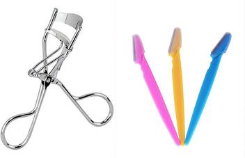 Bueno Combo Of Eyelashes Curler Pad And Eyebrow Razor Facial Hair