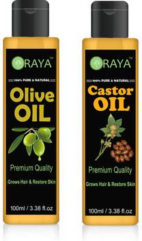 Oraya 100 Pure Natural Cold Pressed Castor Oil Extra Virgin Olive Oil Hair Oil Price In India Buy Oraya 100 Pure Natural Cold Pressed Castor Oil Extra