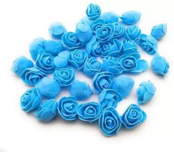 Just Flowers Artificial Flower Head Handmade Diy Wedding Home Decoration Multi Use Pe Foam Rose 70pcs 3cm Yellow Color Blue Rose Artificial Flower Price In India Buy Just Flowers Artificial Flower Head